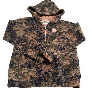 Abercrombie & Fitch Kids Unisex 1/4 Zip Pullover Fleece Lined Hoodie Sz 11/12.